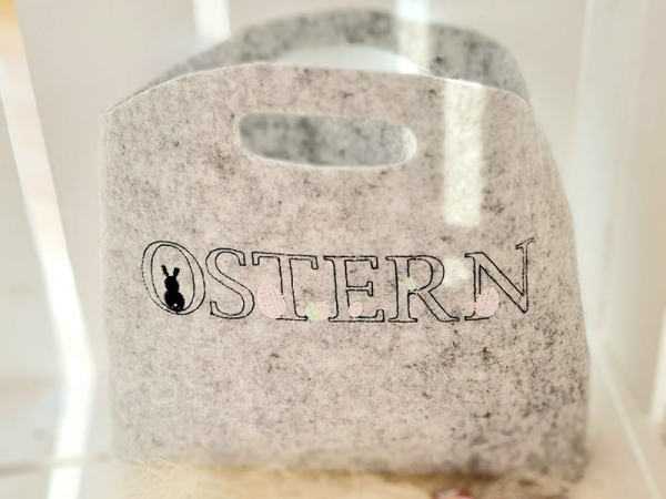 Ostern Schriftzug - redwork Stickdatei